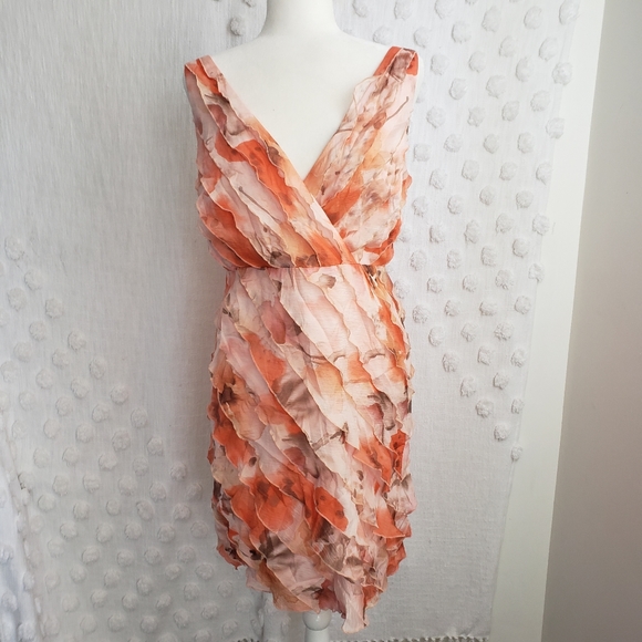 Ann Taylor Dresses & Skirts - Ann Taylor Orange Floral Silk Dress